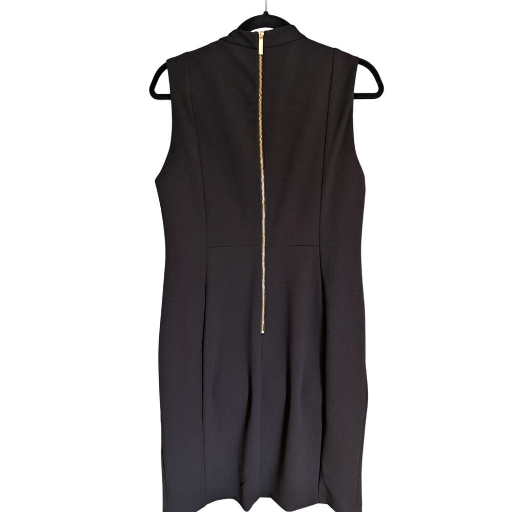 Calvin Klein Women’s Sheath Dress Black Sleeveless Mock Neck Bow Back Zip 14 - Picture 6 of 8